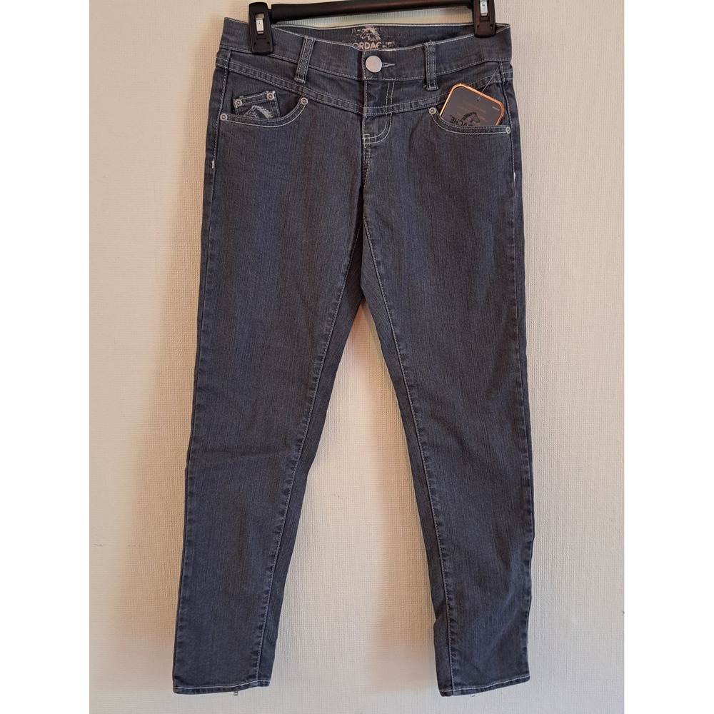 Jordache Capri Jeans Womens‎ 25 Grey New Bow Back Ankle Zip 1375-330